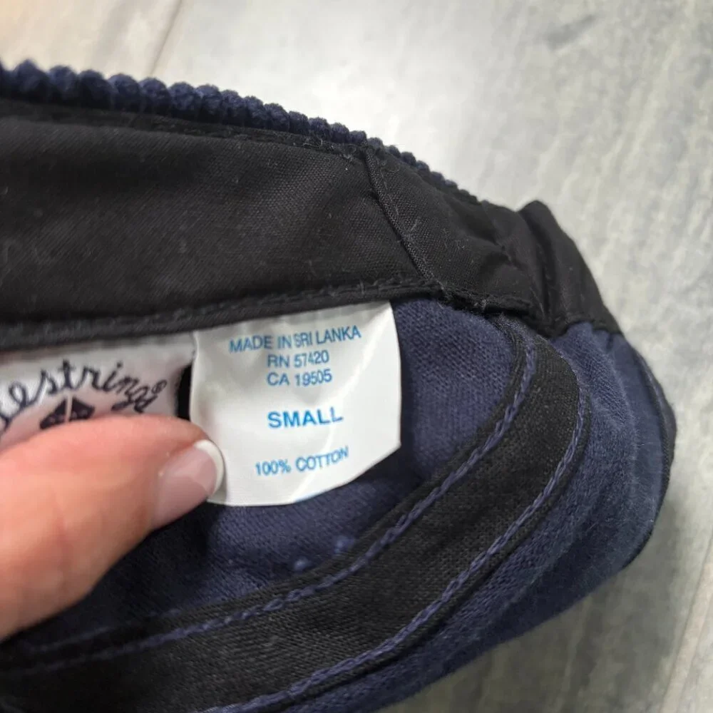 Kitestrings Corduroy Embroidered Dog Cotton Baseball Cap Hat Navy Size Small